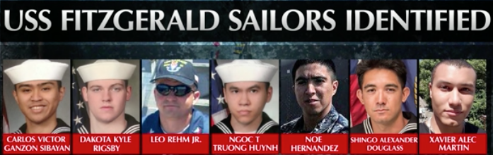 Sailors killed on USS Fitzgerald