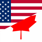 American & Canadian flags