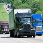 Trucks on an interstate highway
