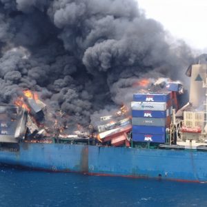 Cargo Insurance for lost shipping containers on burning ship