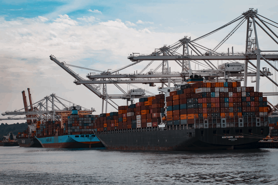 container ships at port