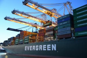 Evergreen Containership at Port of Baltimore