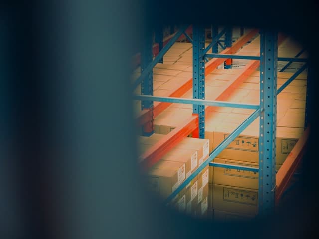 Crates in a warehouse.