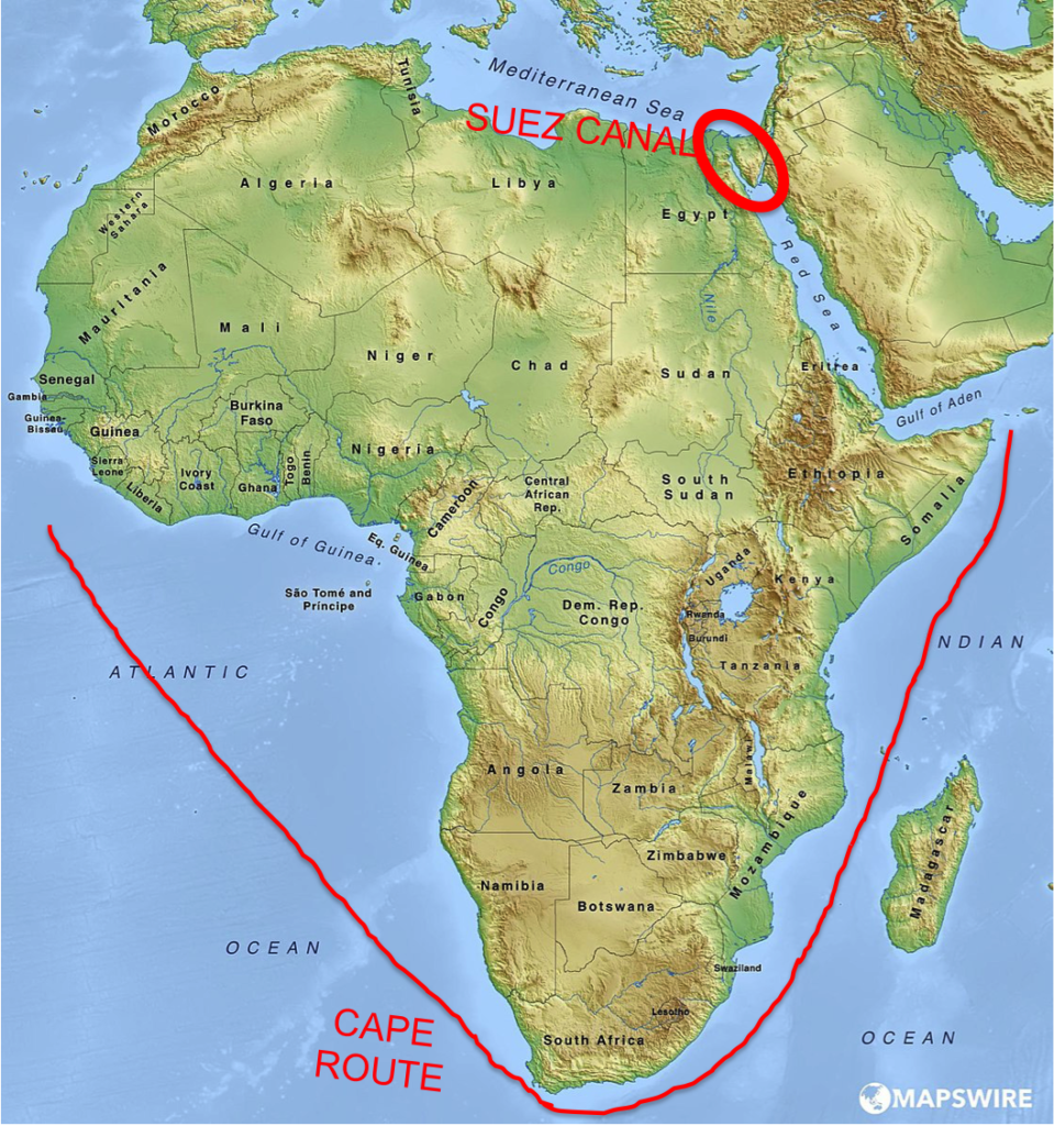 Suez Canal Map Of Africa - Alvera Marcille