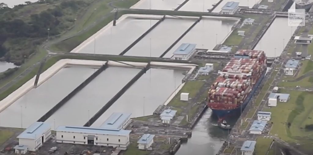 Panama Canal image from the Weather Channel