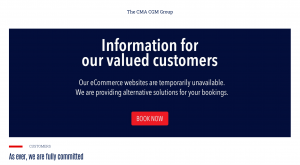 CMA CGM website's cyber attack info block