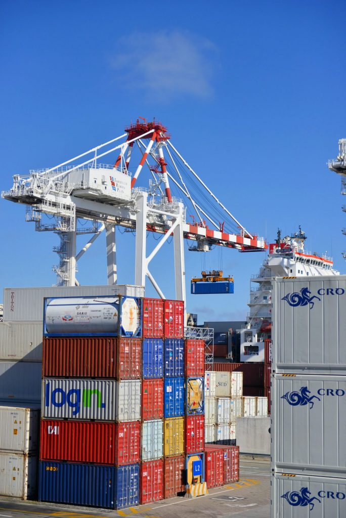 shipping containers at port